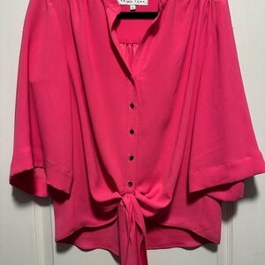 Trina Turk Pink Blouse with Tie Front